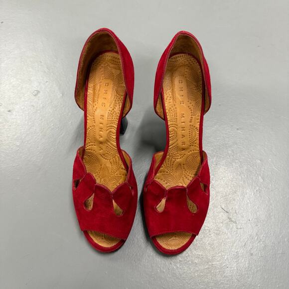 Chie Mihara Red Suede Pin Up Platform $365 RETAIL - Picture 2 of 5